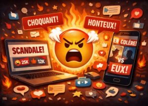 Rage-baiting sur Internet illustré par des contenus conçus pour provoquer la colère